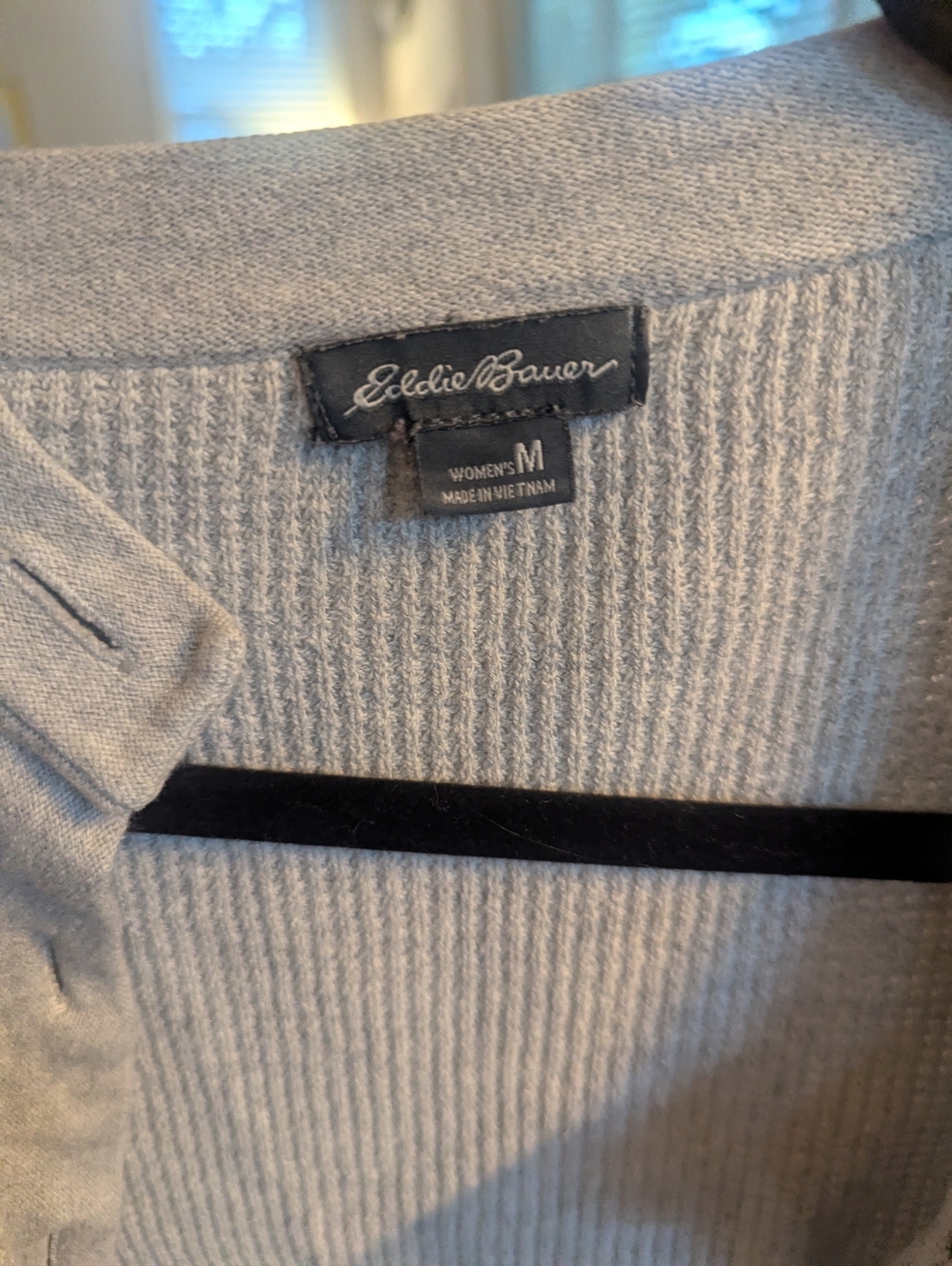 Eddie Bauer Light Gray Knit Button-Front Cardigan - Picture 3 of 3
